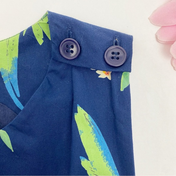 Emily And Fin X ModCloth Florence Retro Navy Parrot Jumpsuit Tropical Hawaiin - Picture 8 of 12